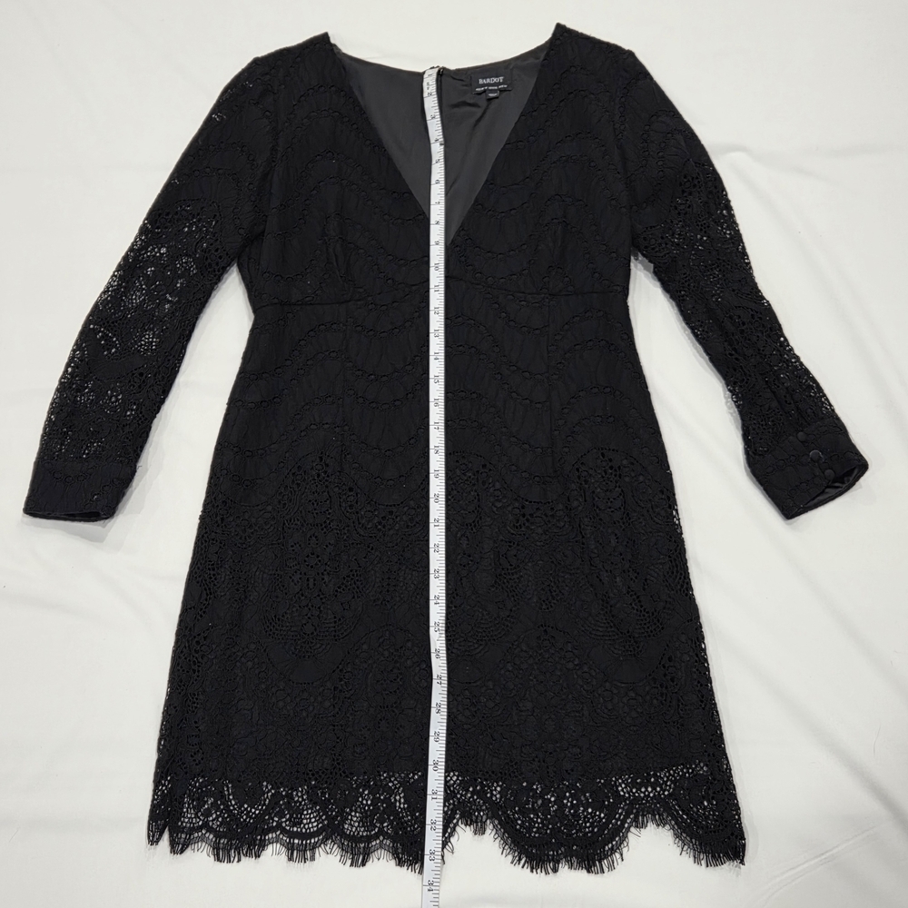 Bardot Black Lace Mini Dress Size 12 - Picture 8 of 16